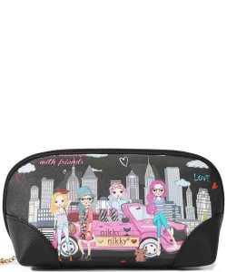 Nikky By Nicole Lee Cosmetic Pouch NK21008L NIKKY LOVES FRIENDS